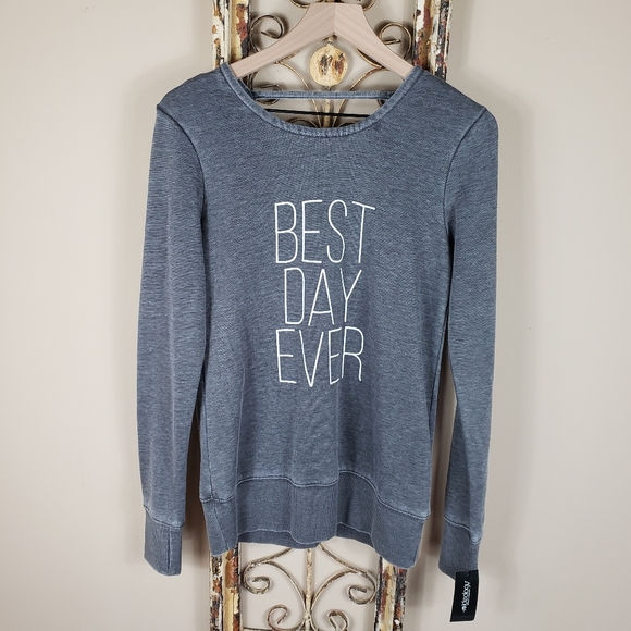 Ideology Tops - Ideology "Best Day Ever" Gray Long Sleeve Top NWT